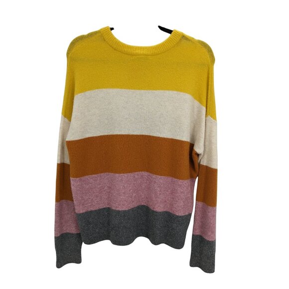 Madewell Oversized Sweater Women Size S Colorblock Casual Retro Academia Lagom - Picture 2 of 8